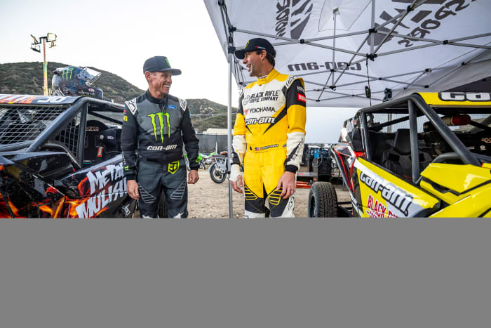 They've been rivals for 30 years, but more importantly, Brian Deegan (left) and Travis Pastrana (right) have been friends first. Photo: Garth Milan.